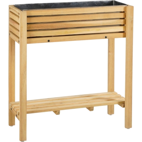 Mica Decorations Glenwood Plantenbak Rechthoek voor Buiten - L70 x B30 x H75 cm - Acaciahout - Bruin