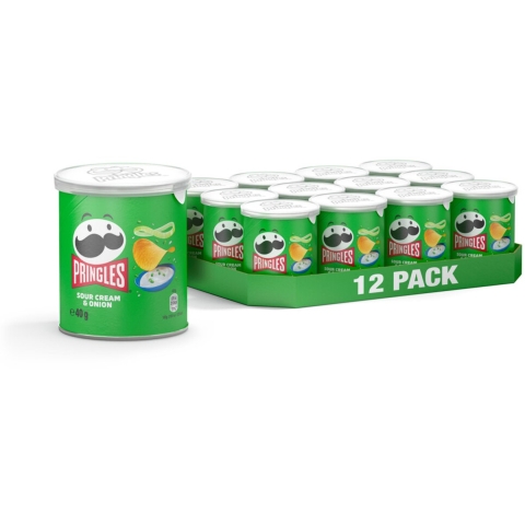 2+1 gratis: Pringles Chips Sour Cream&Onion 12 x 40 gr