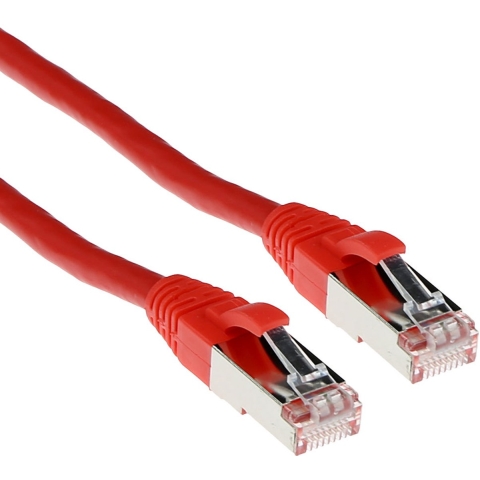 ACT Rode 15 meter SFTP CAT6A patchkabel snagless met RJ45 connectoren