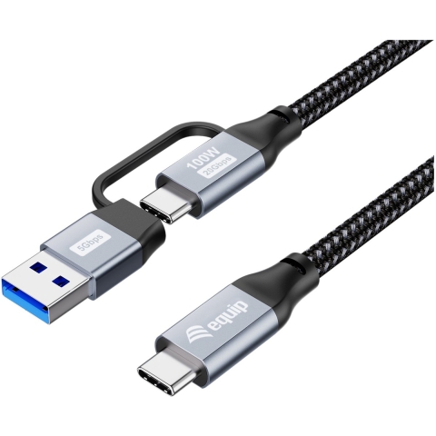 Equip 128433 2-in-1 USB 3.2 Gen 2x2 20Gbps 100W USB Type-C - USB Type-C/A 3m