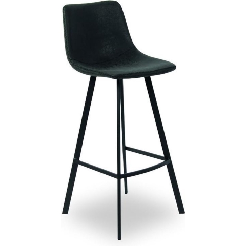 Ozan Barstoel - 65 cm zithoogte - zwart kunstleder (2 stuks)