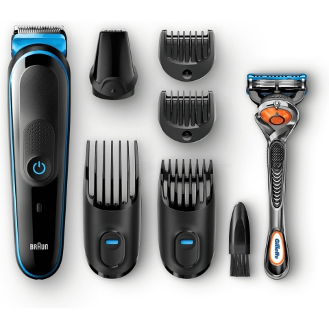 Braun MGK3045 - 7-in-1 Multigroomingkit - 13 lengtes 0,5-21mm - Zwart/Blauw