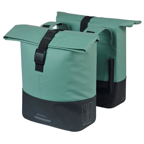 Dubbele Fietstas Cove 28-32L Zilvergroen/Zwart