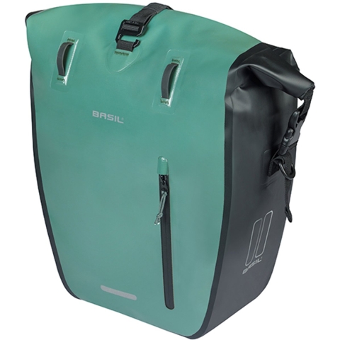 Enkele Fietstas Rivo Tarpaulin L MIK Hooks 25-31L Zilvergroen/Zwart