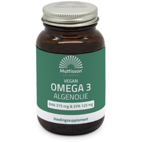 Gratis Verzending: 2x Mattisson HelathStyle Vegan Omega 3 Algenolie 375 DHA 125 EPA 60 vegacapsules