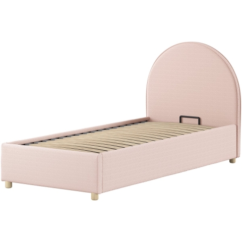 Kinderbed Moon Met Opbergruimte 90x200 Bouclé Roze