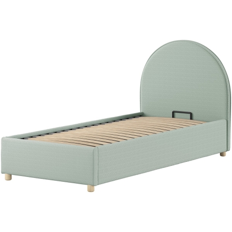 Kinderbed Moon Met Opbergruimte 90x200 Bouclé Groen