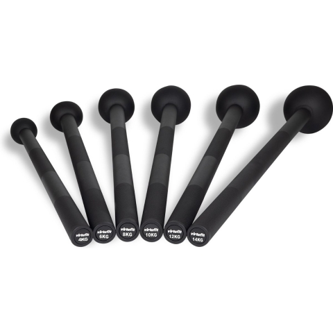 VirtuFit Macebell Set - Zwart - 4, 6, 8, 10, 12, 14 kg