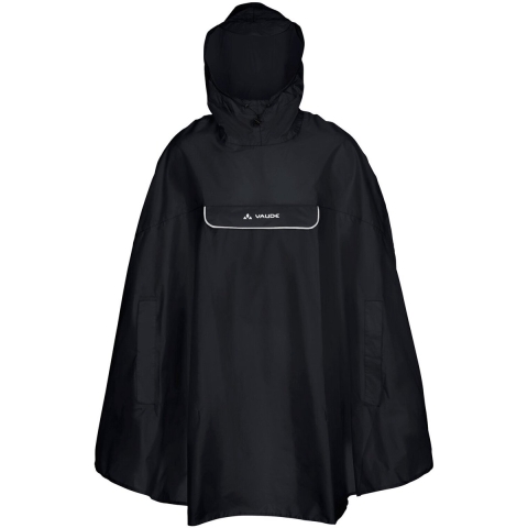 Vaude Valdipino regenponcho unisex zwart, XXL