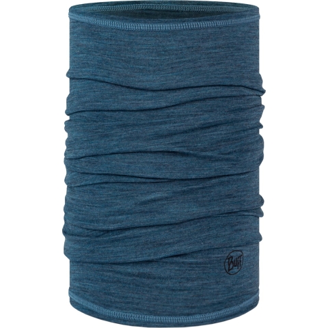 Buff Lightweight Merino Wol Multistripes Tempest nekwarmer blauw