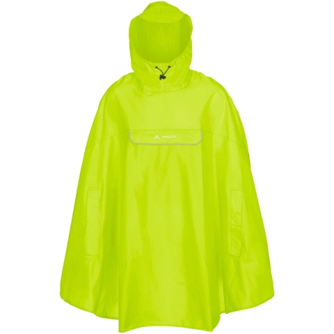 Vaude Valdipino regenponcho unisex neon geel, XL