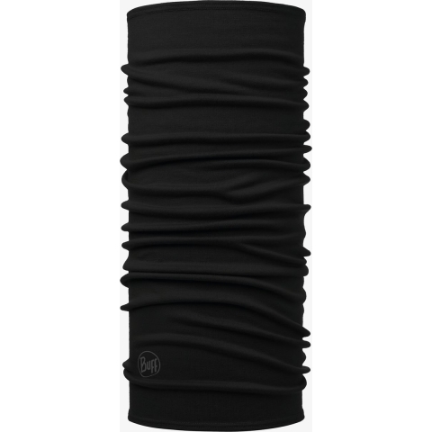 Buff Merino Midweight Solid Black nekwarmer