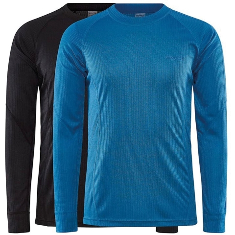 Craft Core 2-Pack Baselayer thermoshirt lange mouwen zwart/blauw heren, M