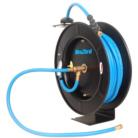 Blubird rubber luchtslanghaspel enkele arm 10mm x 10mtr