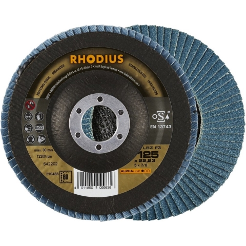 Lamellenschijf V conisch LSZ F3 125 x 22,23mm K60 10 stuks