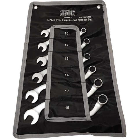 S-vormige steekringsleutelset 6 delig