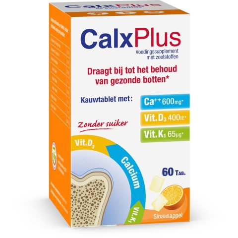 CalxPlus Sinaasappel | 60 kauwtabletten