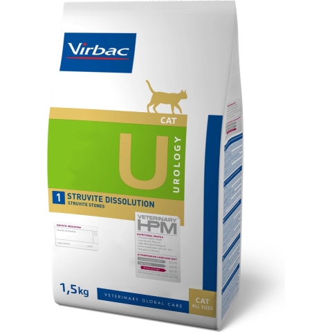 Virbac Veterinary HPM Cat Urology Struvite Dissolution U1 | 1,5 kg