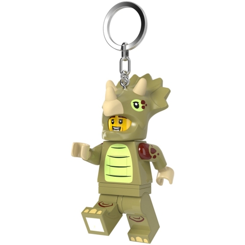 Fan in triceratopspak sleutellampje