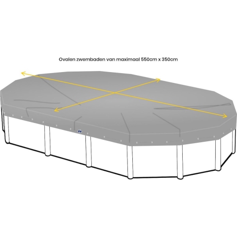 W'eau Afdekzeil voor ovaal zwembad 550 x 350cm (zeilmaat 610 x 410)