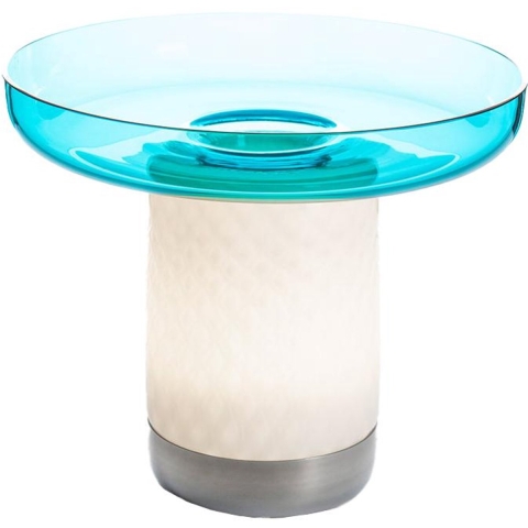 Artemide Bontà Tafellamp Met Schaal LED Oplaadbaar Turquoise