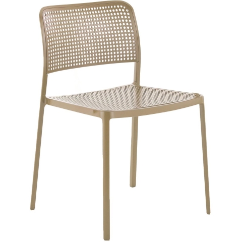 Kartell Audrey Tuinstoel Beige Met Beige Frame
