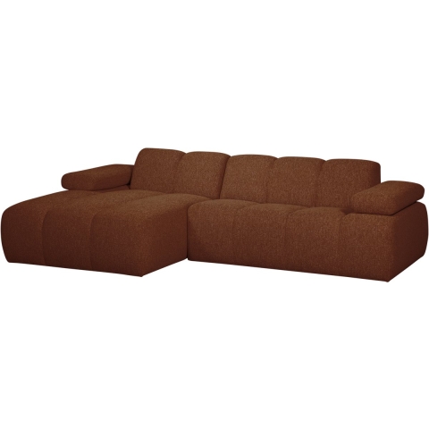 WOOOD Mojo Bank Chaise Longue Links Bouclé Roestbruin