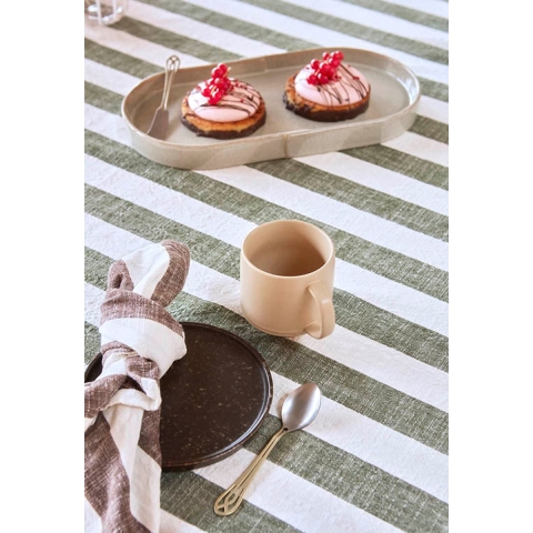 OYOY Striped Tafelkleed 200x140 Ice Blue