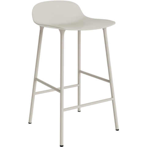 Normann Copenhagen Form Barstool Barkruk 65 Cm Met Stalen Onderstel Licht Grijs