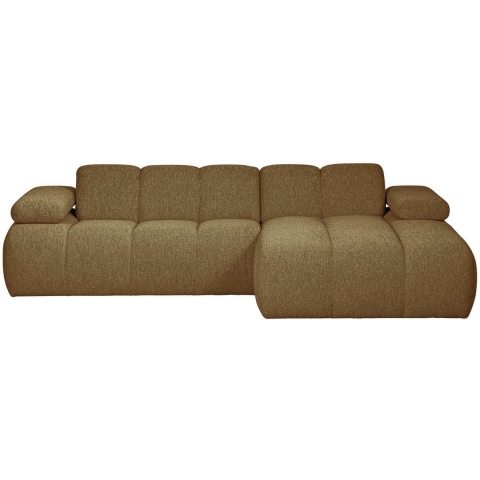 WOOOD Mojo Bank Chaise Longue Rechts Bouclé Geel/bruin