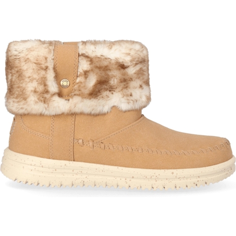 HEYDUDE Boots Dames Camden Cuff Classic Cozy Cognac  Imitatievacht