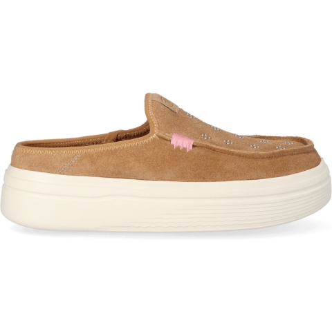 HEYDUDE Instappers Dames Austin Lift Suede Stud Cognac  Suède