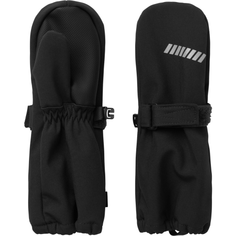 Name It Wanten m. Fleece - Softshell - Noos - NmnAlfa - Zwart - Name It - 2-4 jaar (92-104) - Wanten