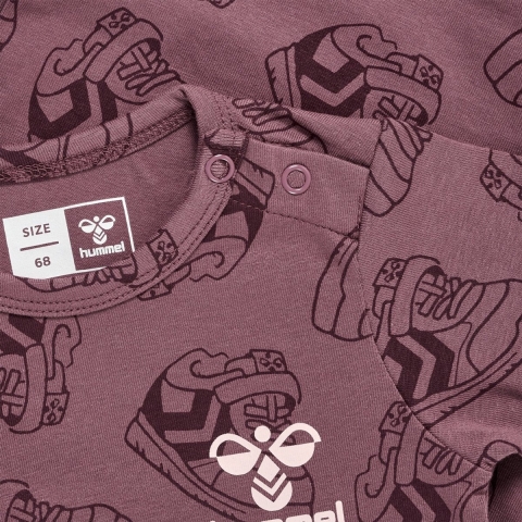 Hummel Romper l/s - hmlSneaker - Rose Brown - Hummel - 1 jaar (80) - Romper L/S