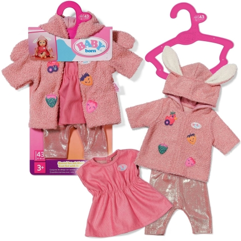 Baby Born Poppenkleding - Jassenset m. Jurk - 43 cm - BABY born - OneSize - Poppenkleding