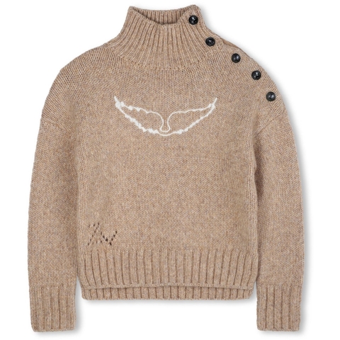 Zadig & Voltaire Blouse - Alma - Wol/Polyamide - China bruin - Zadig & Voltaire - 10 jaar (140) - Shirts