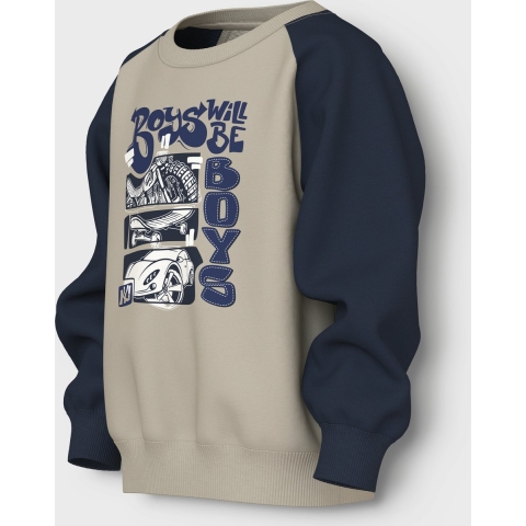 Name It Sweatshirt - NmmVildar - IJsland Fossiel/Boys - Name It - 4 jaar (104) - Sweatshirt