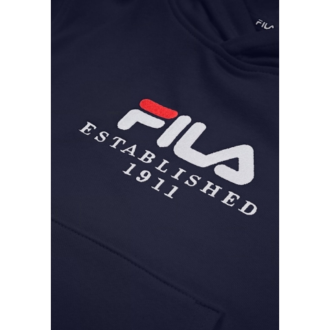 Fila Hoodie - Benna - Black Iris m. Logo - Fila - 7-8 jaar (122-128) - Hoodie