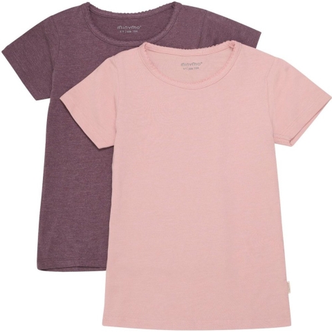 Minymo T-Shirt - 2-pack - Misty Rose - Minymo - 2 jaar (92) - T-Shirts