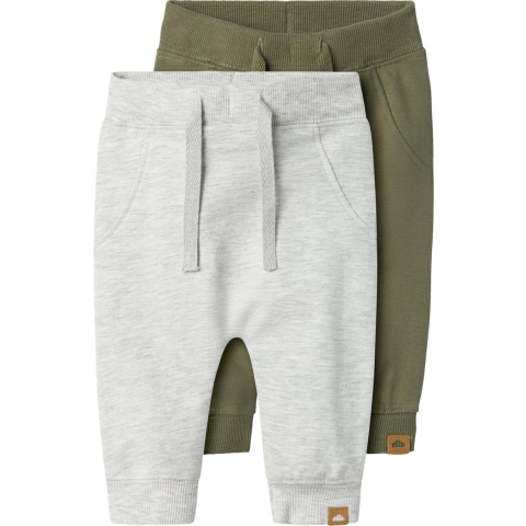 Name It Joggingbroek - Noos - NbnTakki - 2-pack - Light Grey Mel - Name It - 2 jaar (92) - Joggingbroek