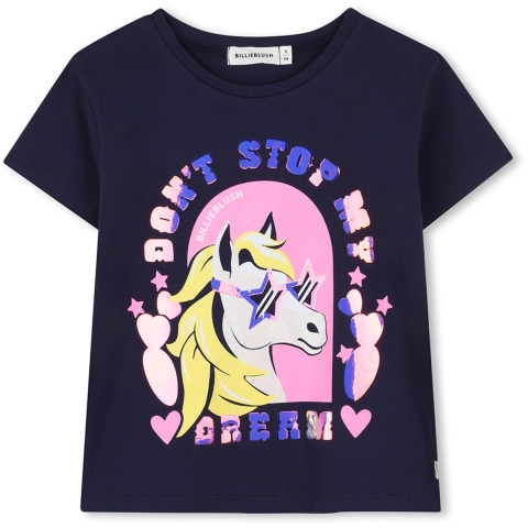 Billieblush T-Shirt - Navy m. Print - Billieblush - 10 jaar (140) - T-Shirts
