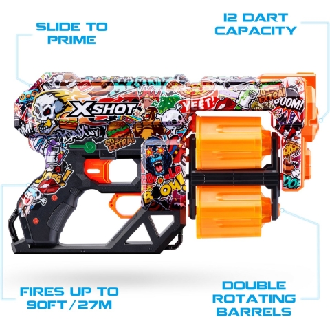 X-Shot Schuimpistool - Skins - Schets - X-SHOT - OneSize - Speelgoed