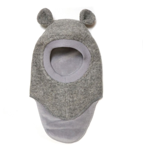 Huttelihut Bivakmuts - Wol/Katoen - 2-lag - Plooi - Medium+ Grey - Huttelihut - 1-2 jaar (80-92) - Bivakmuts - Dubbel
