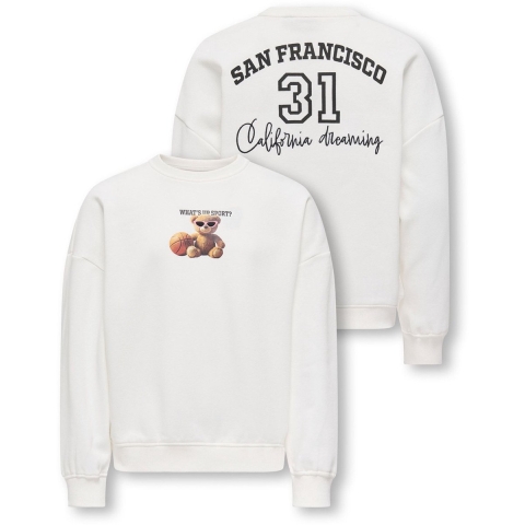 Kids Only Sweatshirt - KogBila - Zilverreiger/Sport - Kids Only - 9-10 jaar (134-140) - Sweatshirt