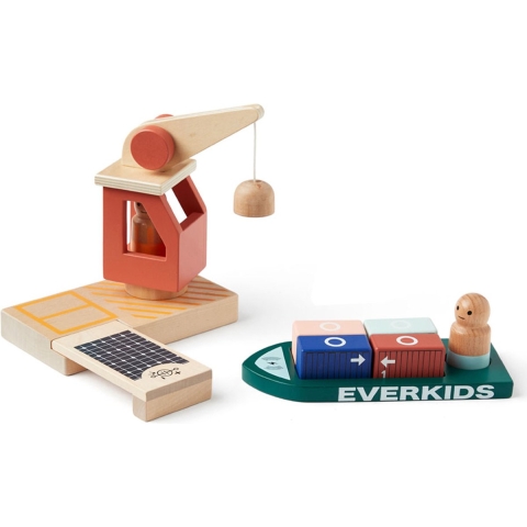 Kids Concept Houten Speelgoed - Vrachthaven - Aiden - Kids Concept - OneSize - Speelgoed