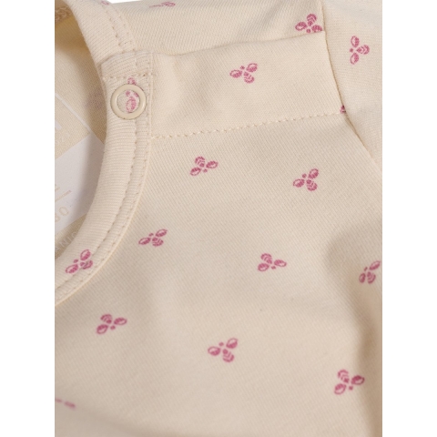 Hummel Romper l/s - HmlMini Bee - Witkopgrijs m. Logo - Hummel - 1 jaar (80) - Romper L/S