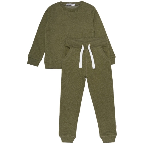 Minymo Sweatset - Dark Olive - Minymo - 12 jaar (152) - Joggingpakken