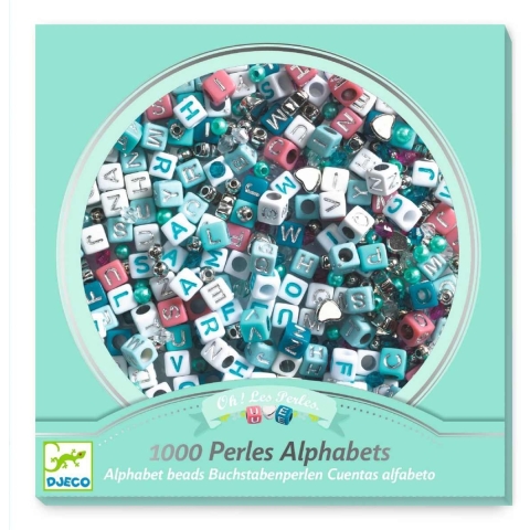 Djeco Kralen - 1000 st. - Alfabet - Zilver - Djeco - OneSize - Kralen