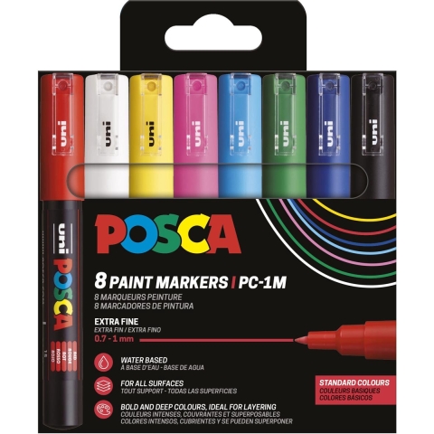 Posca Markers - PC-1m - 8 st. - Multicolour - Posca - OneSize - Marker