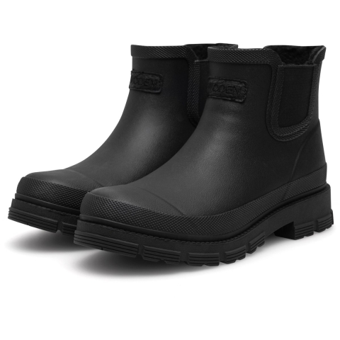 Woden Gevoerde Rubberlaarzen - Liv Warm Waterdicht - Black - Woden - 39 - Regenlaarzen